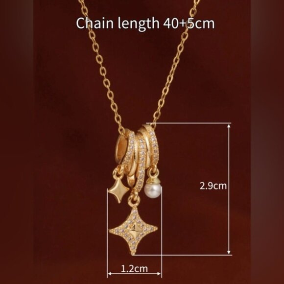 “Glimmer” Charm Necklace in Gold ✨ - Picture 5 of 5